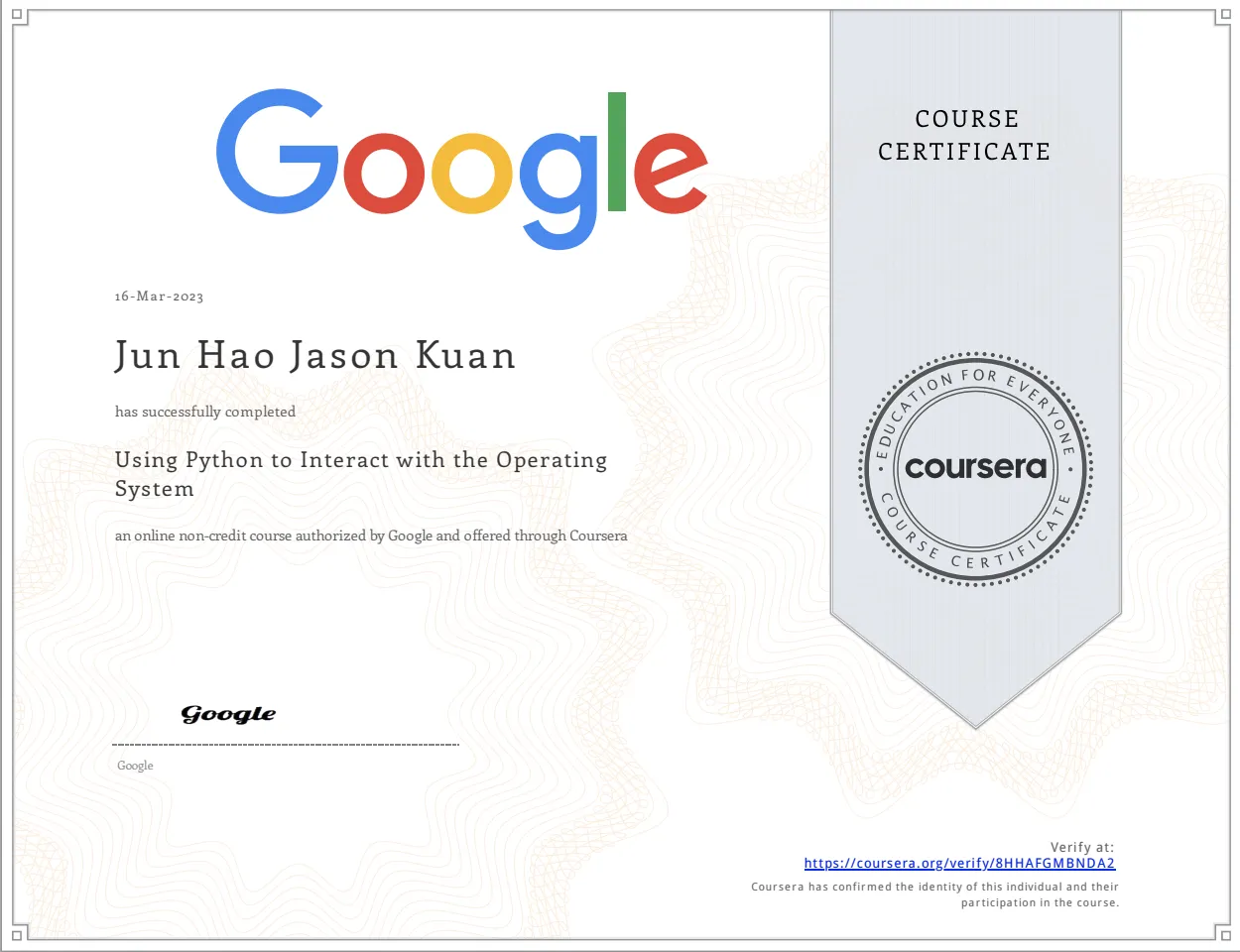 Using Python to Interact with the Operating System Certificate